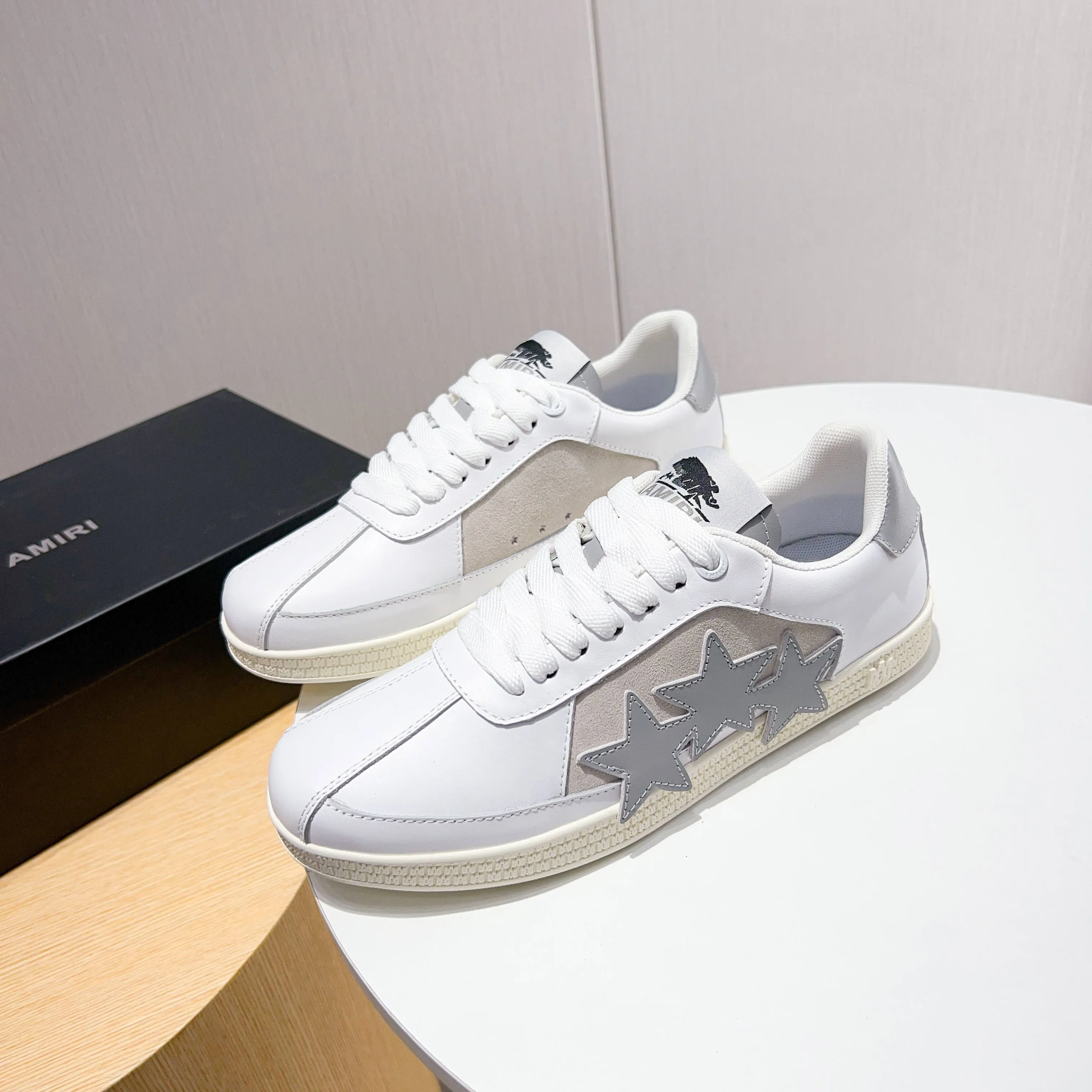 Men's shoes 💰420 [New style] 🌲🌲Balmain - New Amiri trendy shoes, low-top casual sports shoes, the same style as celebrities, made of selected pebbled cowhide and frosted cowhide, original outsole, comfortable on the feet, high-end workmanship, welcome to buy. Size: 39-45 (46 customized)